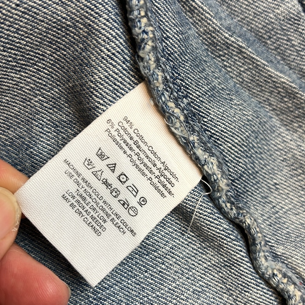 Free People Boho Rumors Denim Patchwork Trucker Jacket Size S - Picture 10 of 11